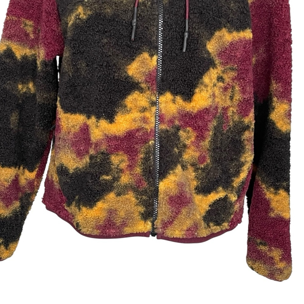 Joy Lab Fleece Sherpa Multicolor Women's Jacket Size L Hooded Adjustable Hem - Picture 4 of 9
